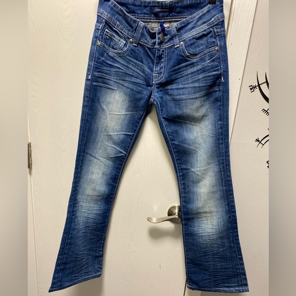 Vigoss Studio Size 0 25 Jeans Girls Womens Boot Cut Jeans Medium Wash low rise - Picture 6 of 11